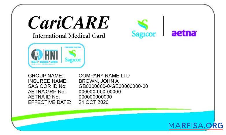 Downloadable USA CariCare international medical card template